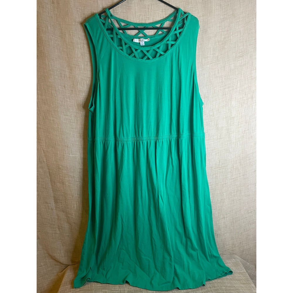 Liz Claiborne Green Tank Dress‎ Casual Summer Sleeveless Plus Size 3X